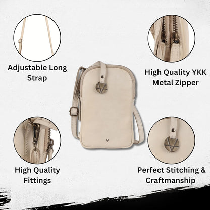 Genuine Italian Leather Small Leather Crossbody Bags For Women Cell Phone Purse, Trendy Casual Detachable Strap