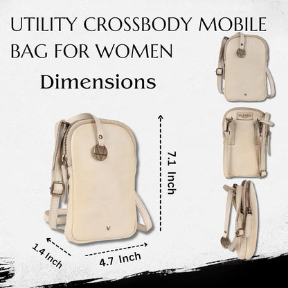 Genuine Italian Leather Small Leather Crossbody Bags For Women Cell Phone Purse, Trendy Casual Detachable Strap