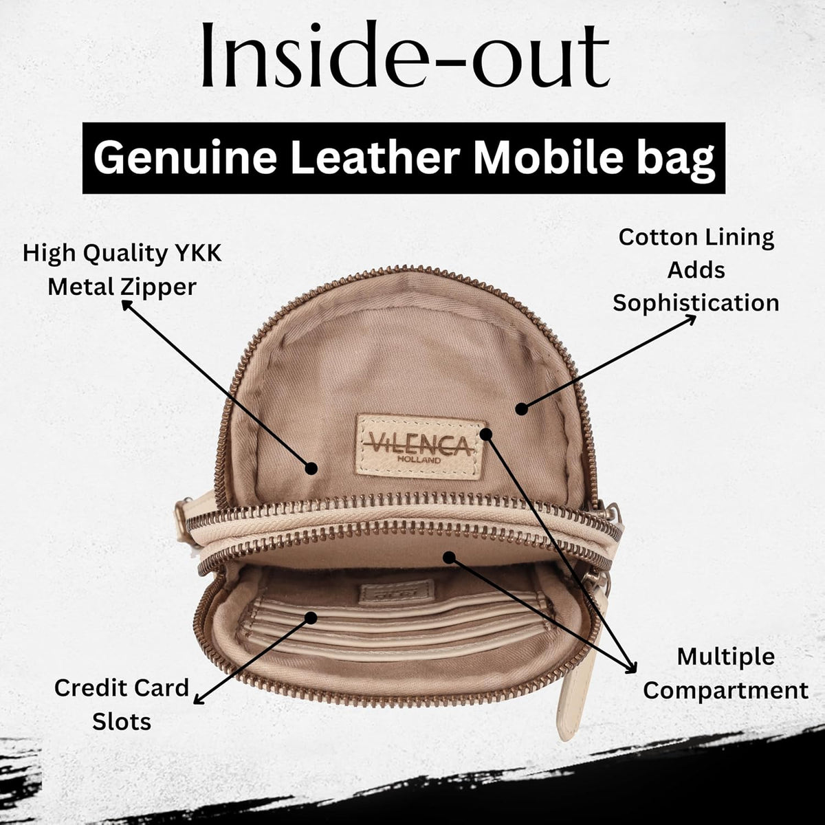 Genuine Italian Leather Small Leather Crossbody Bags For Women Cell Phone Purse, Trendy Casual Detachable Strap