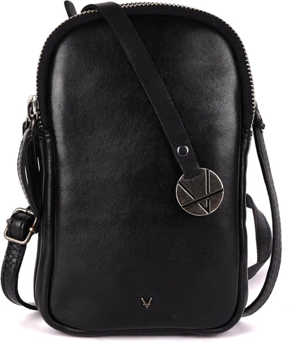 Genuine Italian Leather Small Leather Crossbody Bags For Women Cell Phone Purse, Trendy Casual Detachable Strap
