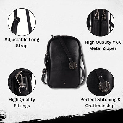 Genuine Italian Leather Small Leather Crossbody Bags For Women Cell Phone Purse, Trendy Casual Detachable Strap