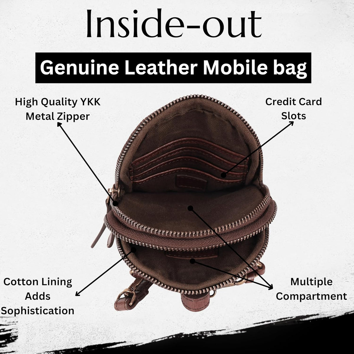 Genuine Italian Leather Small Leather Crossbody Bags For Women Cell Phone Purse, Trendy Casual Detachable Strap