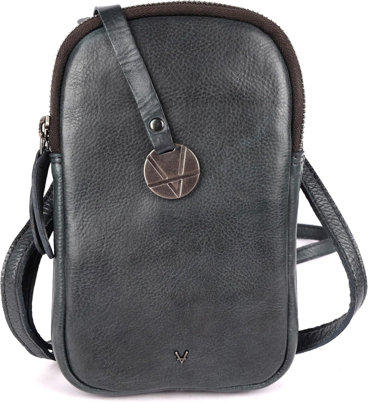 Genuine Italian Leather Small Leather Crossbody Bags For Women Cell Phone Purse, Trendy Casual Detachable Strap