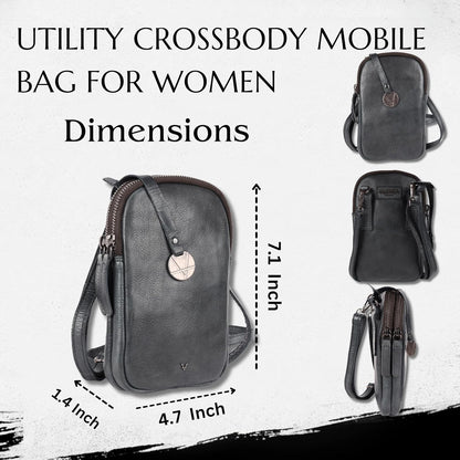 Genuine Italian Leather Small Leather Crossbody Bags For Women Cell Phone Purse, Trendy Casual Detachable Strap