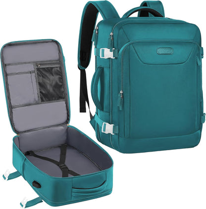 Carry on Backpack, Flight Approved Large Travel Laptop Backpack, 15.6 Inch Water Resistant Luggage Computer Daypack College Weekender Overnight Bag for Men & Women, blue