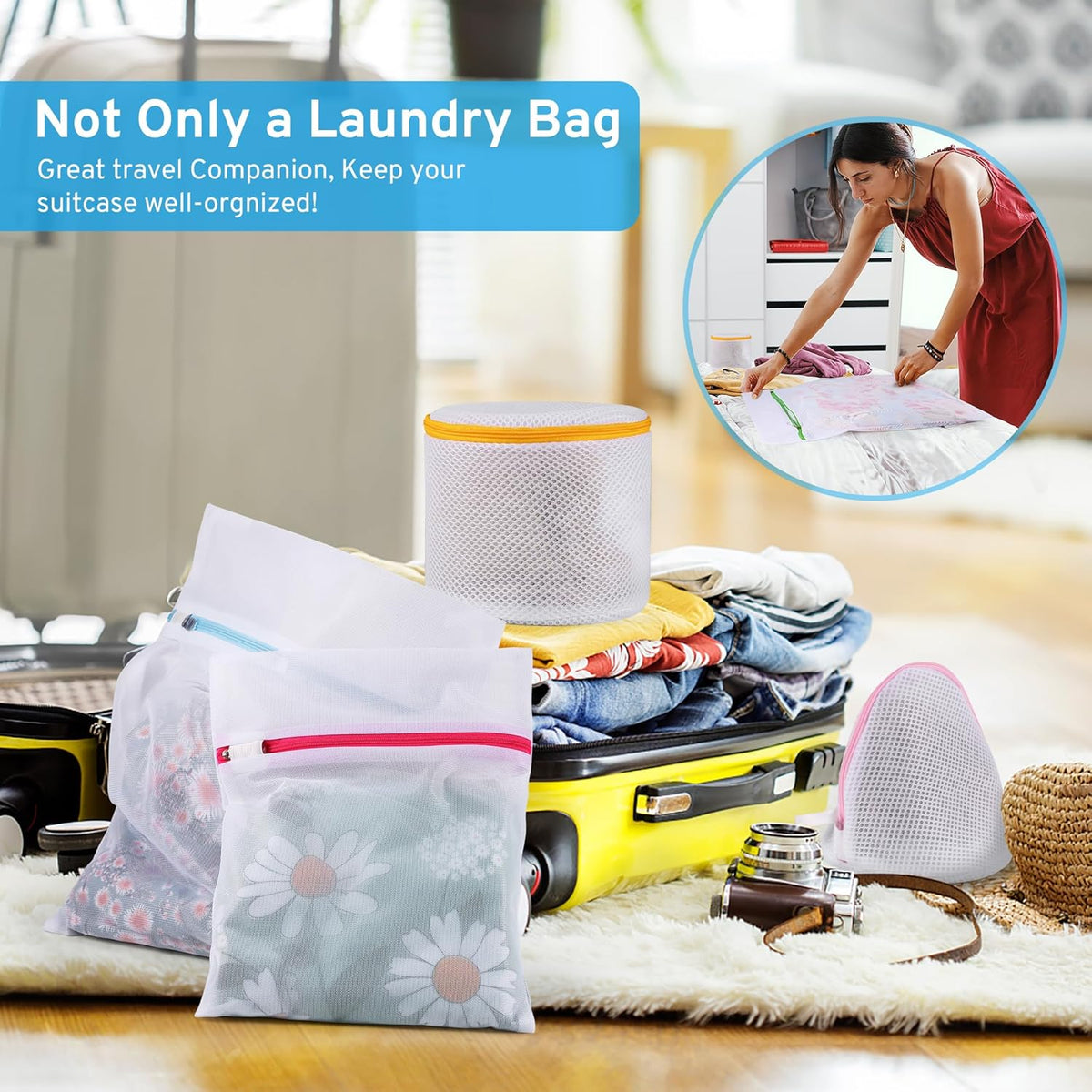 Ultimate 7 Pack 6 Size Mesh Laundry Bags Set for Delicates with AUTO-Lock Zipper, Lingerie Bags for Washing Delicates, Laundry Bags Mesh Wash Bags, Delicates Laundry Bag for Jeans,Blouse,Stocking,Bra