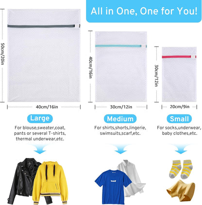 Ultimate 7 Pack 6 Size Mesh Laundry Bags Set for Delicates with AUTO-Lock Zipper, Lingerie Bags for Washing Delicates, Laundry Bags Mesh Wash Bags, Delicates Laundry Bag for Jeans,Blouse,Stocking,Bra