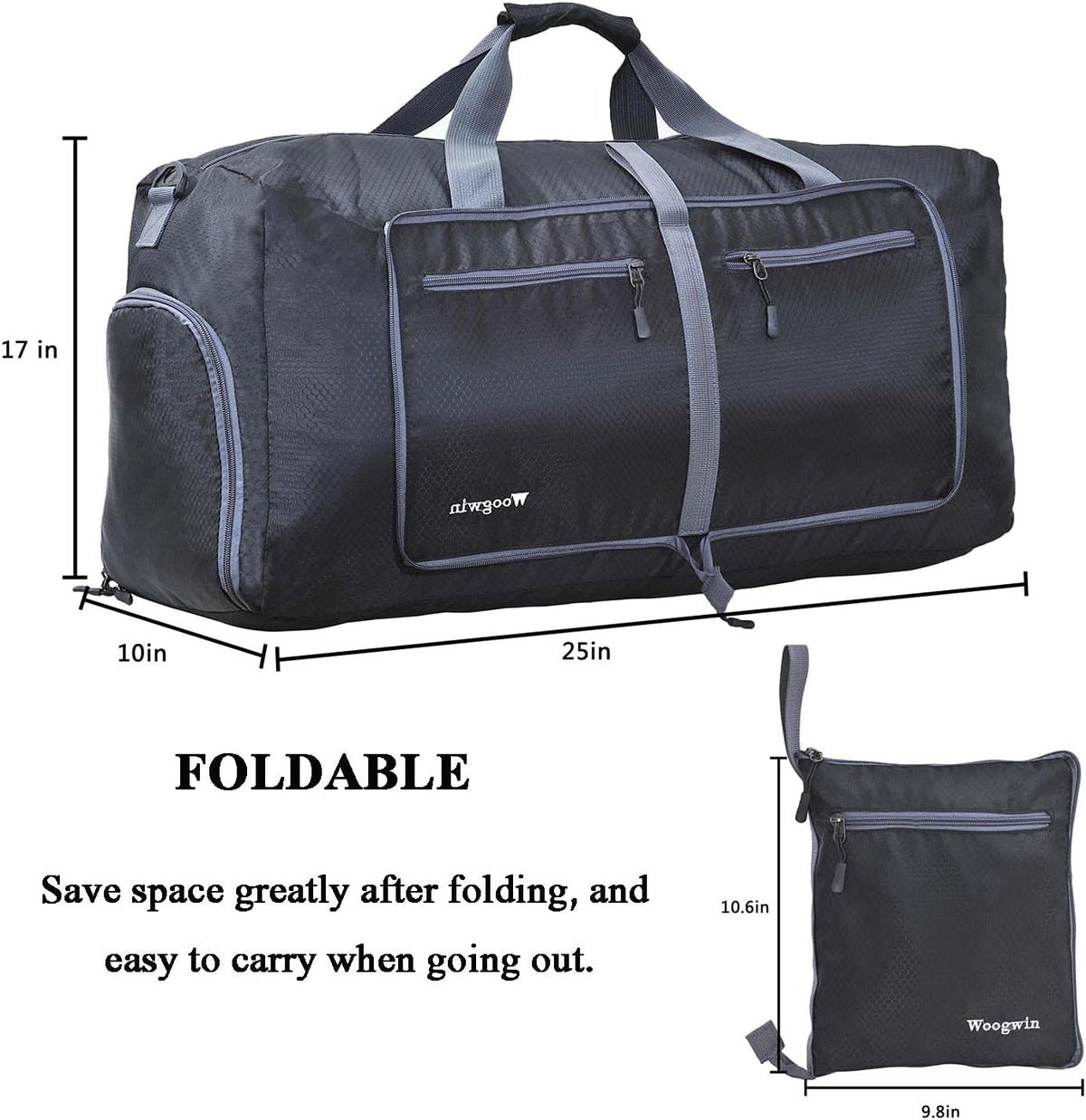 Travel Duffel Bag Large Foldable Waterproof Overnight Bag for Beach Swim Bags Pool Sports Gym