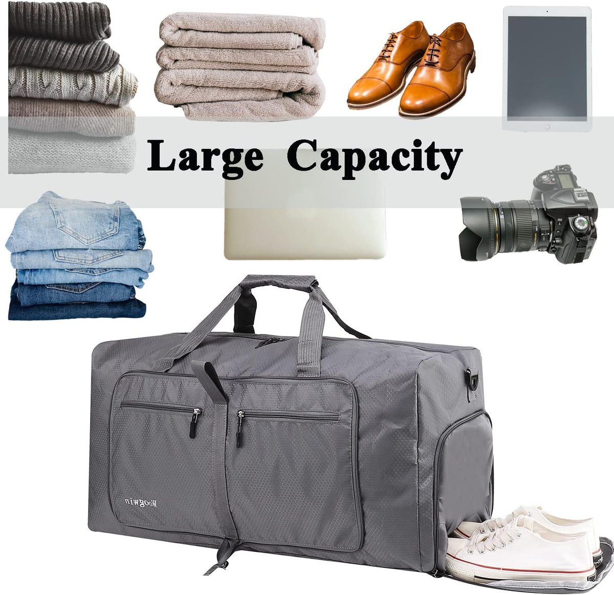 Travel Duffel Bag Large Foldable Waterproof Overnight Bag for Beach Swim Bags Pool Sports Gym