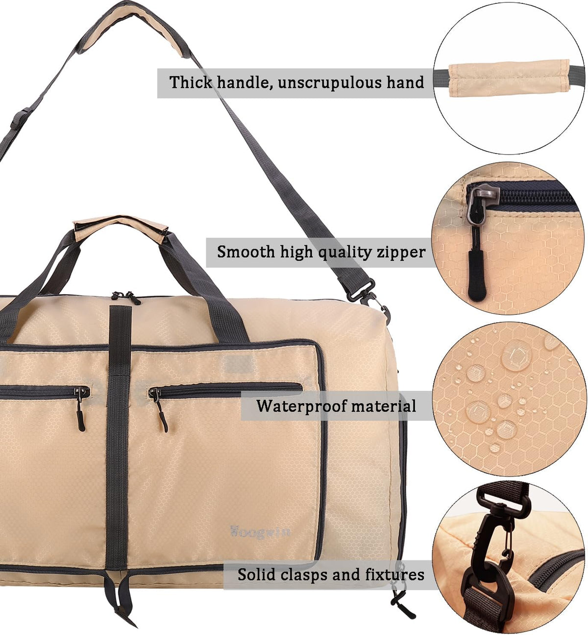 Travel Duffel Bag Large Foldable Waterproof Overnight Bag for Beach Swim Bags Pool Sports Gym