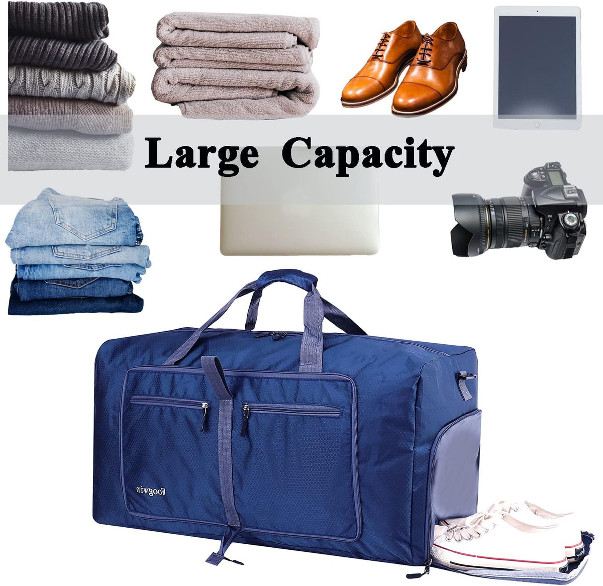 Travel Duffel Bag Large Foldable Waterproof Overnight Bag for Beach Swim Bags Pool Sports Gym