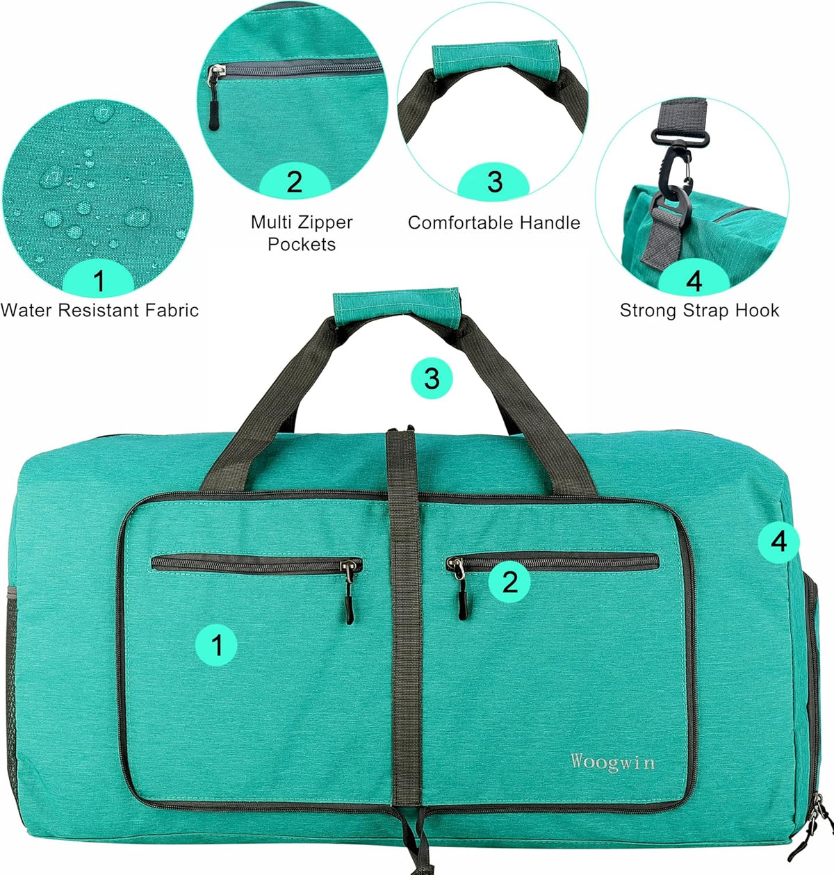Travel Duffel Bag Large Foldable Waterproof Overnight Bag for Beach Swim Bags Pool Sports Gym