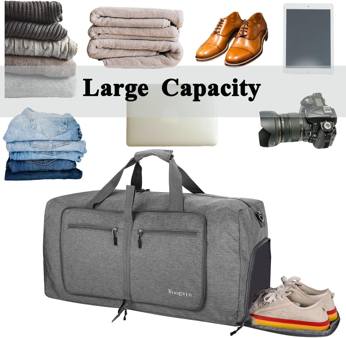 Travel Duffel Bag Large Foldable Waterproof Overnight Bag for Beach Swim Bags Pool Sports Gym
