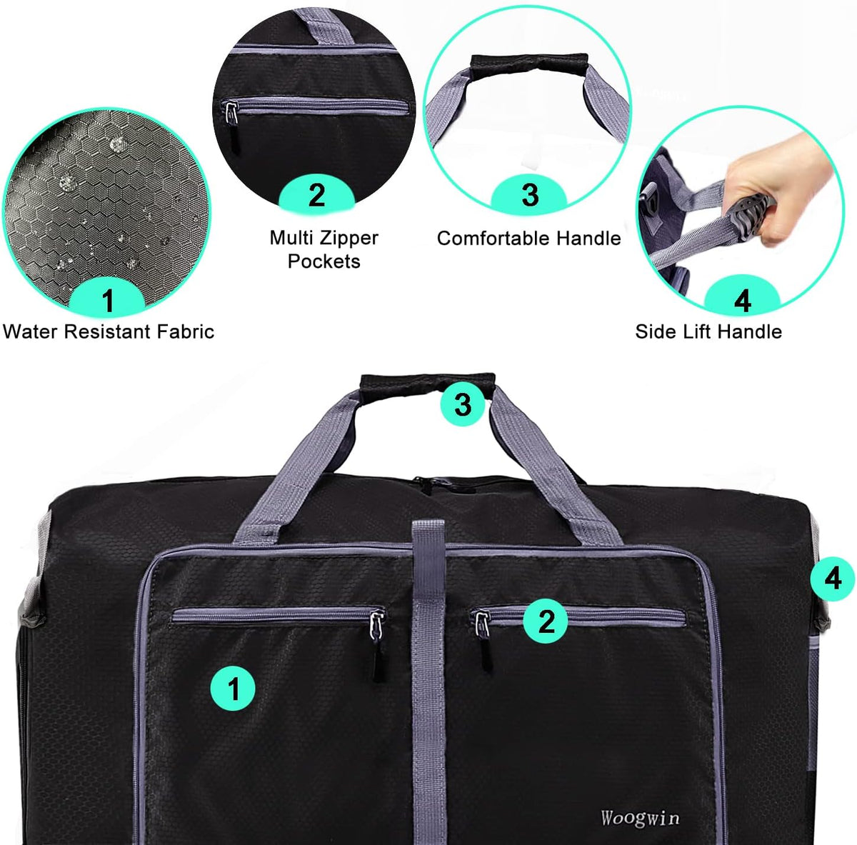 Travel Duffel Bag Large Foldable Waterproof Overnight Bag for Beach Swim Bags Pool Sports Gym