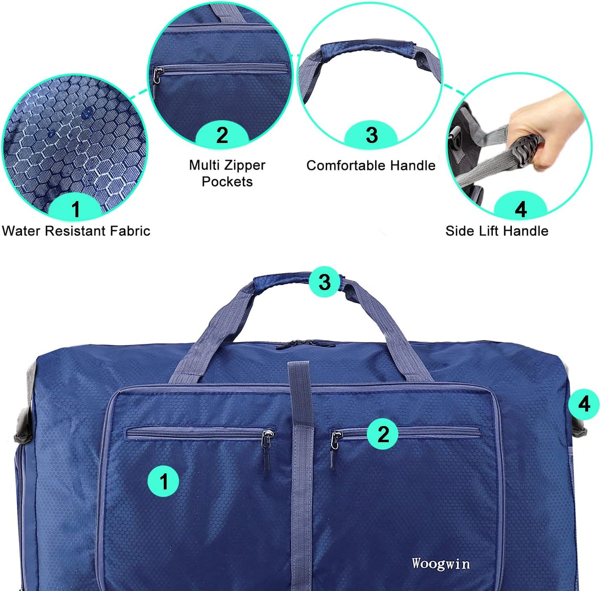 Travel Duffel Bag Large Foldable Waterproof Overnight Bag for Beach Swim Bags Pool Sports Gym