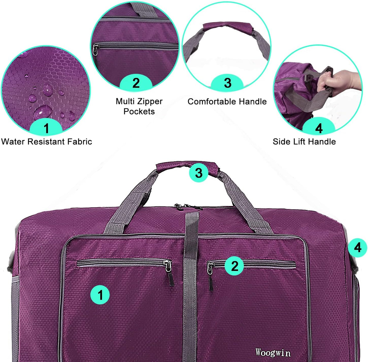 Travel Duffel Bag Large Foldable Waterproof Overnight Bag for Beach Swim Bags Pool Sports Gym