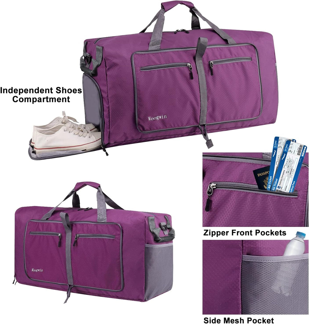 Travel Duffel Bag Large Foldable Waterproof Overnight Bag for Beach Swim Bags Pool Sports Gym