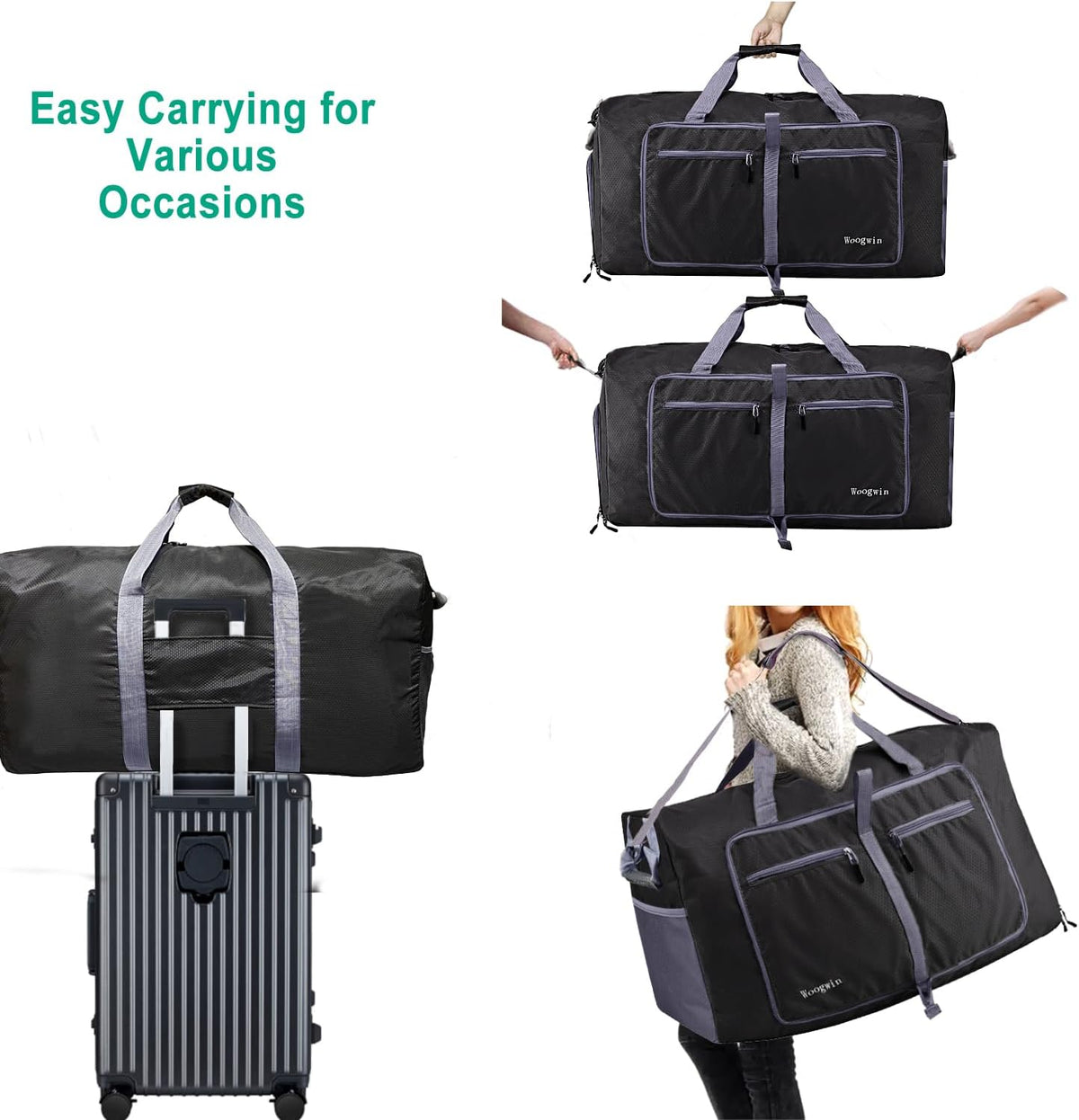 Travel Duffel Bag Large Foldable Waterproof Overnight Bag for Beach Swim Bags Pool Sports Gym