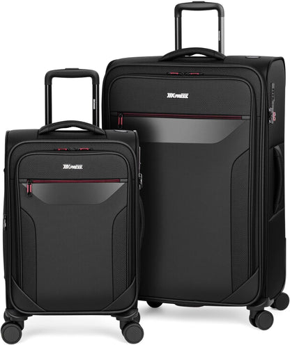 Carry on Luggage 22 X 14 X 9 Airline Approved,22 Inch Softside Suitcases w/TSA LOCK,Lightweight Carry-On Suitcase w/Spinner Wheels,Upright Softshell Luggage for Men/Women（Green,22in）