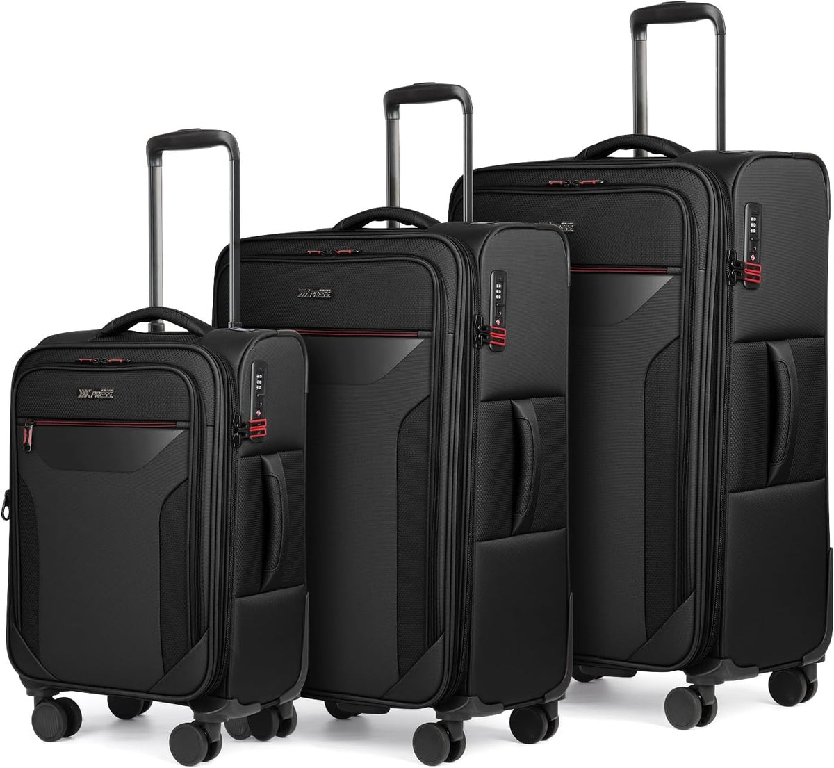 Carry on Luggage 22 X 14 X 9 Airline Approved,22 Inch Softside Suitcases w/TSA LOCK,Lightweight Carry-On Suitcase w/Spinner Wheels,Upright Softshell Luggage for Men/Women（Green,22in）