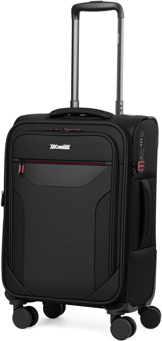 Carry on Luggage 22 X 14 X 9 Airline Approved,22 Inch Softside Suitcases w/TSA LOCK,Lightweight Carry-On Suitcase w/Spinner Wheels,Upright Softshell Luggage for Men/Women（Green,22in）