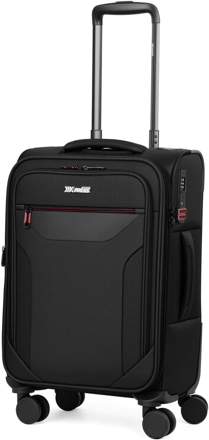 Carry on Luggage 22 X 14 X 9 Airline Approved,22 Inch Softside Suitcases w/TSA LOCK,Lightweight Carry-On Suitcase w/Spinner Wheels,Upright Softshell Luggage for Men/Women（Green,22in）