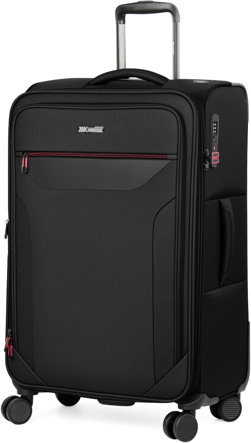 Carry on Luggage 22 X 14 X 9 Airline Approved,22 Inch Softside Suitcases w/TSA LOCK,Lightweight Carry-On Suitcase w/Spinner Wheels,Upright Softshell Luggage for Men/Women（Green,22in）