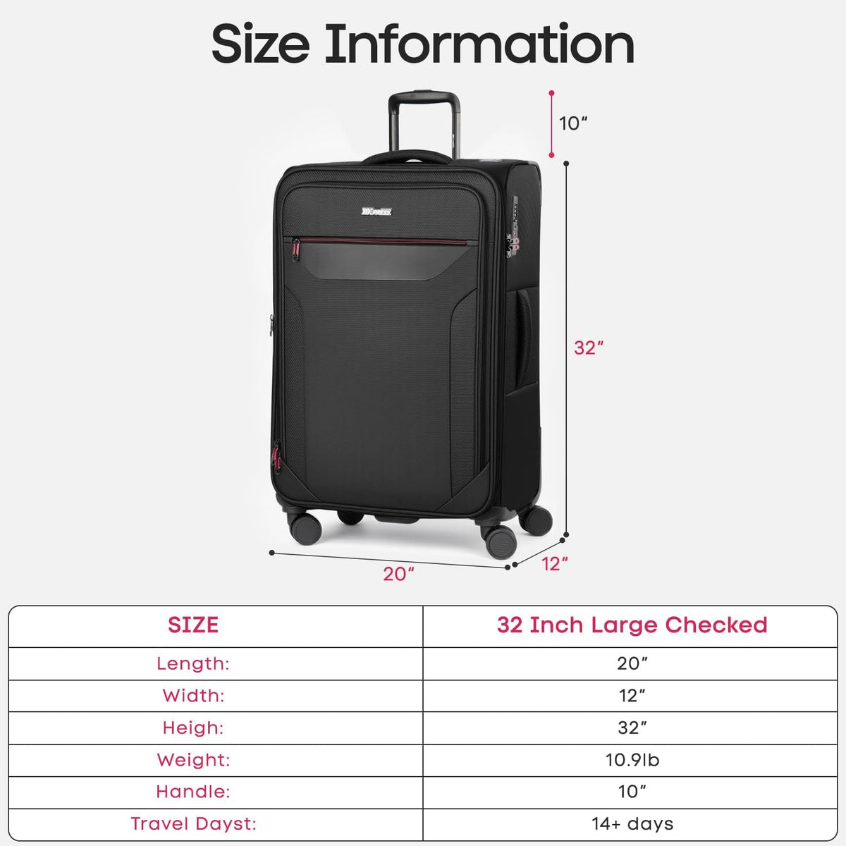 Carry on Luggage 22 X 14 X 9 Airline Approved,22 Inch Softside Suitcases w/TSA LOCK,Lightweight Carry-On Suitcase w/Spinner Wheels,Upright Softshell Luggage for Men/Women（Green,22in）