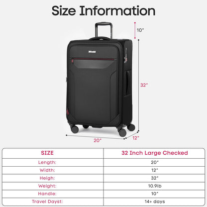 Carry on Luggage 22 X 14 X 9 Airline Approved,22 Inch Softside Suitcases w/TSA LOCK,Lightweight Carry-On Suitcase w/Spinner Wheels,Upright Softshell Luggage for Men/Women（Green,22in）