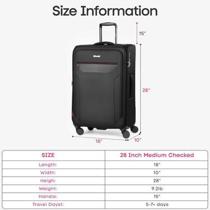Carry on Luggage 22 X 14 X 9 Airline Approved,22 Inch Softside Suitcases w/TSA LOCK,Lightweight Carry-On Suitcase w/Spinner Wheels,Upright Softshell Luggage for Men/Women（Green,22in）
