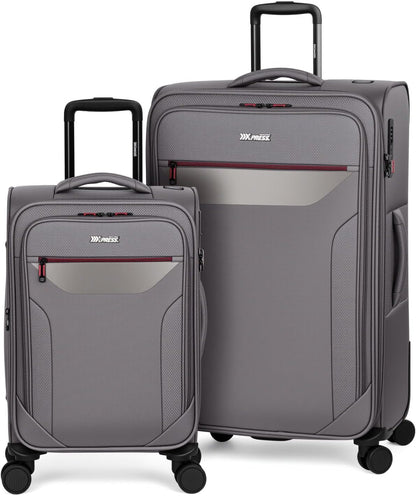 Carry on Luggage 22 X 14 X 9 Airline Approved,22 Inch Softside Suitcases w/TSA LOCK,Lightweight Carry-On Suitcase w/Spinner Wheels,Upright Softshell Luggage for Men/Women（Green,22in）