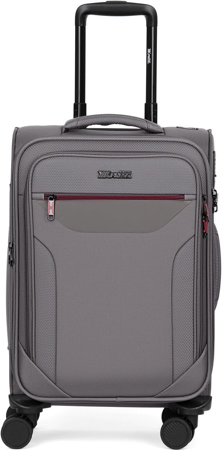 Carry on Luggage 22 X 14 X 9 Airline Approved,22 Inch Softside Suitcases w/TSA LOCK,Lightweight Carry-On Suitcase w/Spinner Wheels,Upright Softshell Luggage for Men/Women（Green,22in）