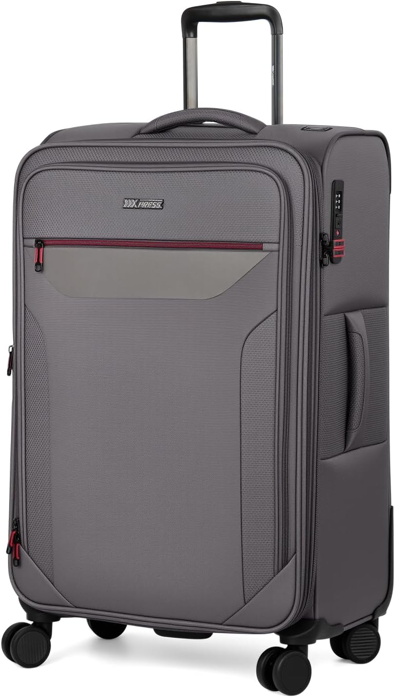 Carry on Luggage 22 X 14 X 9 Airline Approved,22 Inch Softside Suitcases w/TSA LOCK,Lightweight Carry-On Suitcase w/Spinner Wheels,Upright Softshell Luggage for Men/Women（Green,22in）