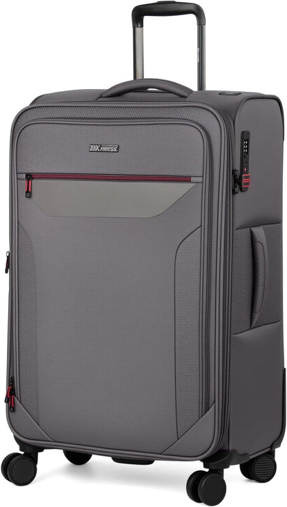 Carry on Luggage 22 X 14 X 9 Airline Approved,22 Inch Softside Suitcases w/TSA LOCK,Lightweight Carry-On Suitcase w/Spinner Wheels,Upright Softshell Luggage for Men/Women（Green,22in）