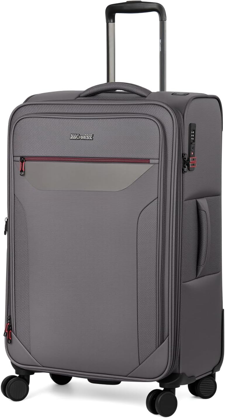 Carry on Luggage 22 X 14 X 9 Airline Approved,22 Inch Softside Suitcases w/TSA LOCK,Lightweight Carry-On Suitcase w/Spinner Wheels,Upright Softshell Luggage for Men/Women（Green,22in）