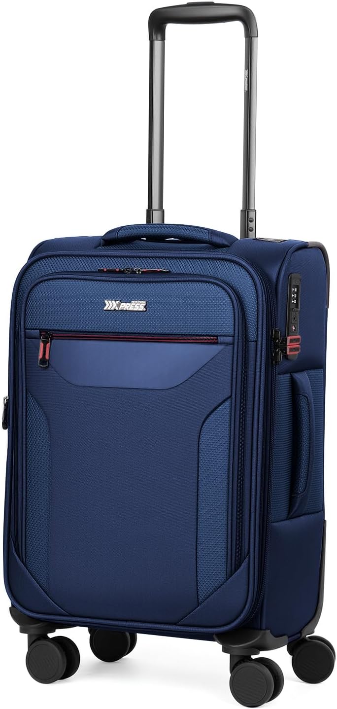 Carry on Luggage 22 X 14 X 9 Airline Approved,22 Inch Softside Suitcases w/TSA LOCK,Lightweight Carry-On Suitcase w/Spinner Wheels,Upright Softshell Luggage for Men/Women（Green,22in）