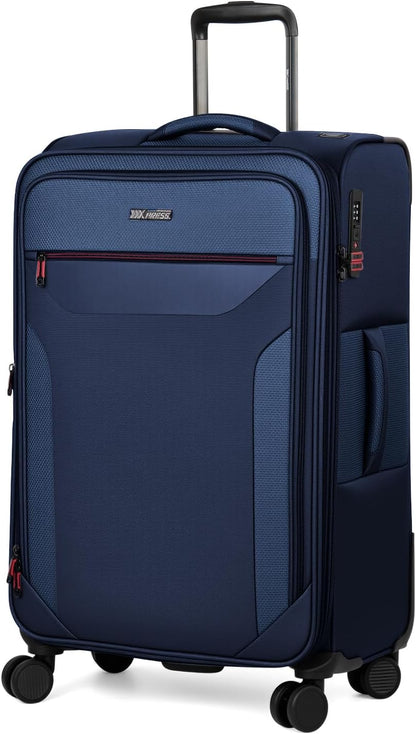 Carry on Luggage 22 X 14 X 9 Airline Approved,22 Inch Softside Suitcases w/TSA LOCK,Lightweight Carry-On Suitcase w/Spinner Wheels,Upright Softshell Luggage for Men/Women（Green,22in）