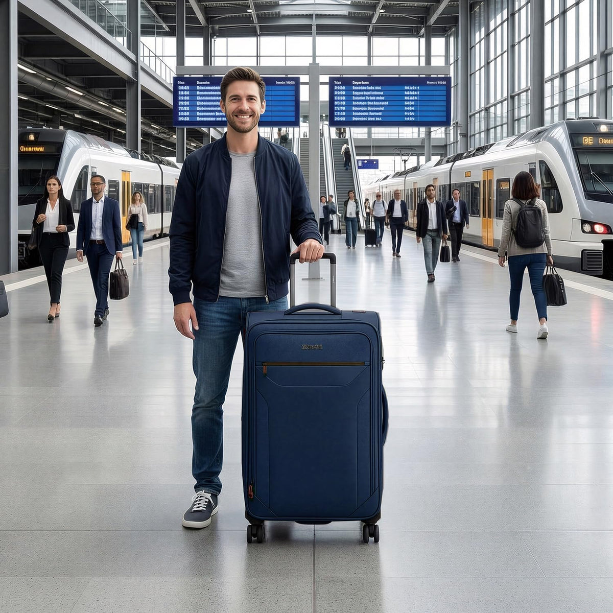Carry on Luggage 22 X 14 X 9 Airline Approved,22 Inch Softside Suitcases w/TSA LOCK,Lightweight Carry-On Suitcase w/Spinner Wheels,Upright Softshell Luggage for Men/Women（Green,22in）