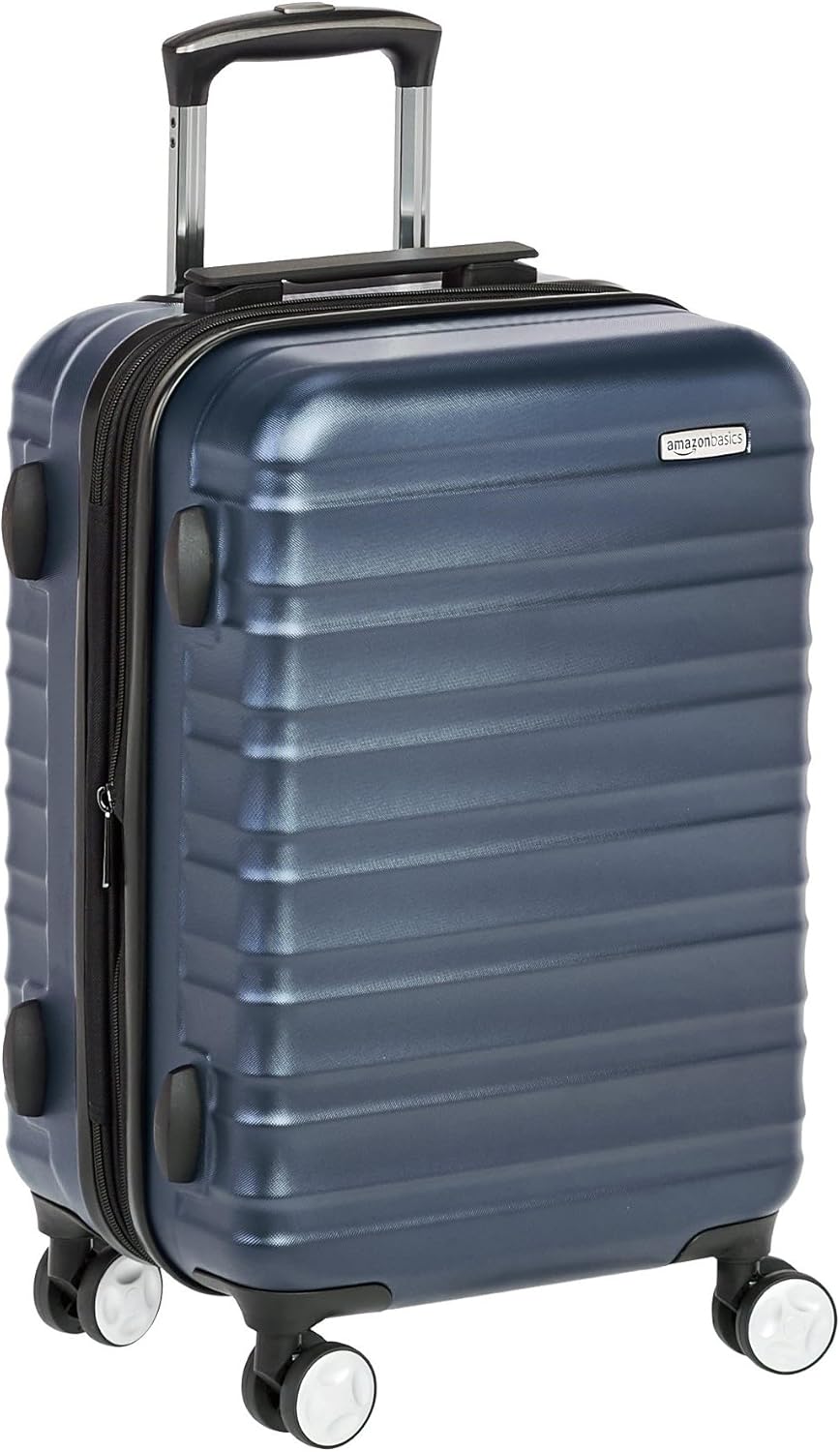 21" Hardside Carry-On Luggage with TSA Lock, Expandable, Organized Interior with Divider and Pockets, Spinner Wheels, Navy Blue