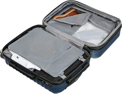 21" Hardside Carry-On Luggage with TSA Lock, Expandable, Organized Interior with Divider and Pockets, Spinner Wheels, Navy Blue
