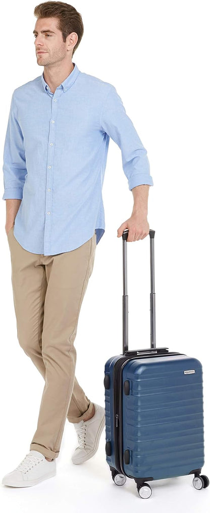 21" Hardside Carry-On Luggage with TSA Lock, Expandable, Organized Interior with Divider and Pockets, Spinner Wheels, Navy Blue