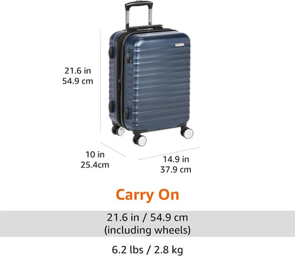 21" Hardside Carry-On Luggage with TSA Lock, Expandable, Organized Interior with Divider and Pockets, Spinner Wheels, Navy Blue