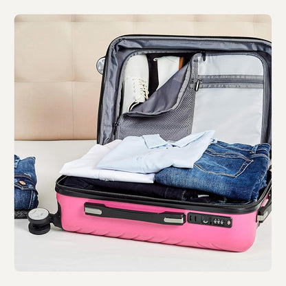 21" Hardside Carry-On Luggage with TSA Lock, Expandable, Organized Interior with Divider and Pockets, Spinner Wheels, Navy Blue