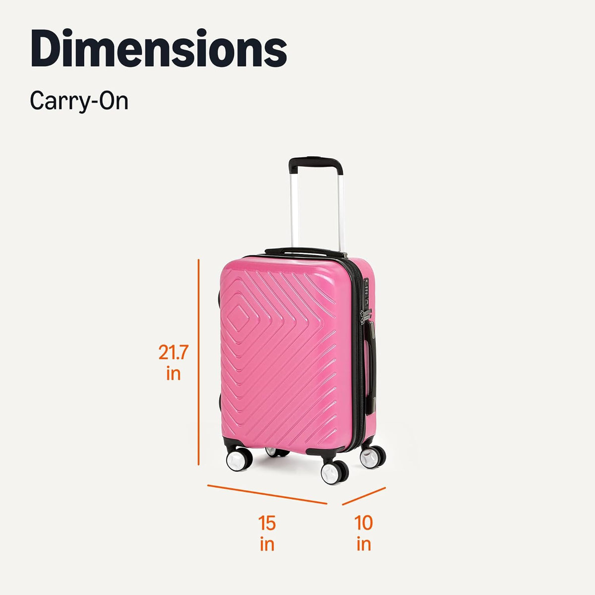 21" Hardside Carry-On Luggage with TSA Lock, Expandable, Organized Interior with Divider and Pockets, Spinner Wheels, Navy Blue