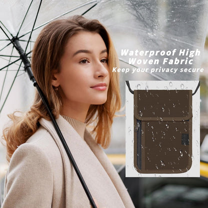 Travel Neck Wallet with RFID Blocking – Passport Holder Organizer Neck Pouch – Portable Easy to Conceal Travel Pouch (Light Blue)