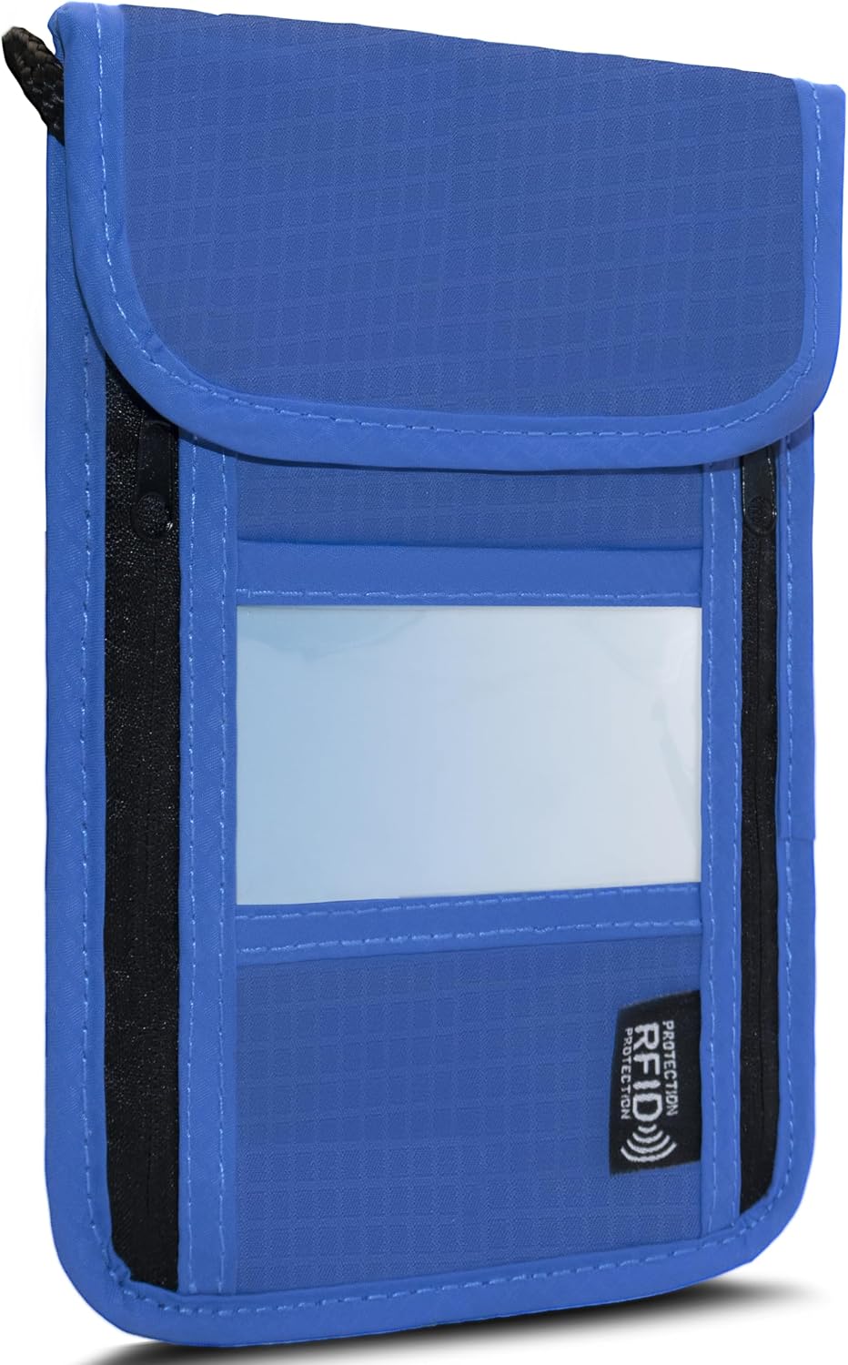 Travel Neck Wallet with RFID Blocking – Passport Holder Organizer Neck Pouch – Portable Easy to Conceal Travel Pouch (Light Blue)