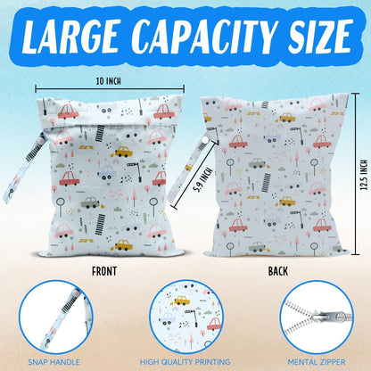 Wet Bag for Baby Swimsuit Dirty Clothes Diaper Yoga Gym, Wet Dry Bag, Beach Vacation Essential for Baby Travel Poor Swiming Bathing Daycare Toddler Diapers Items