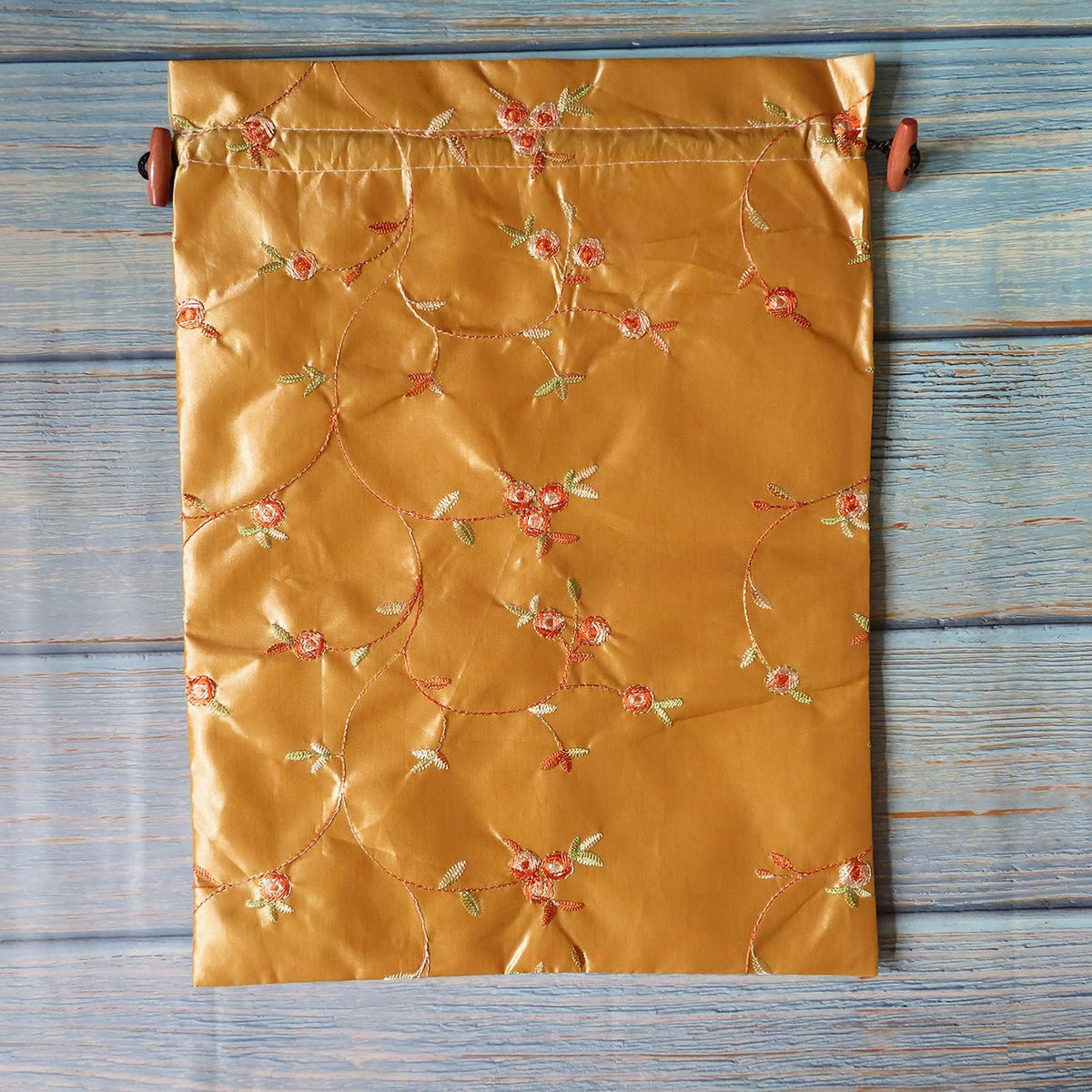 4pcs Embroidered Silk Flower Design Jacquard Travel Bag, Laundry Bags Shoe Bags, Lingerie Bags Underwear Bags for Travel Storage for Men Women Washable Cloth Shoe Bags