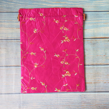 4pcs Embroidered Silk Flower Design Jacquard Travel Bag, Laundry Bags Shoe Bags, Lingerie Bags Underwear Bags for Travel Storage for Men Women Washable Cloth Shoe Bags
