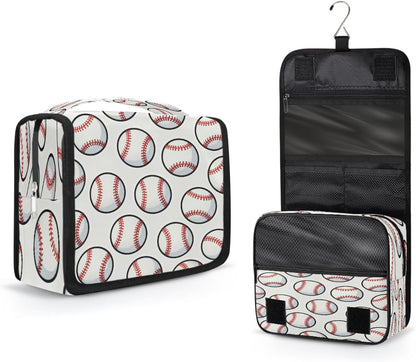 Kids Hanging Toiletry Bag for Boys - Waterproof Travel Cosmetic Organizer Makeup Pouch for Girls Shower Wash Bags with Hanging Hook Toiletries Storage Bag(Football)